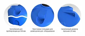 Пластиковая емкость ЭкоПром TR 8000 усиленная под плотность до 1,2 г/см3 (Синий) 3